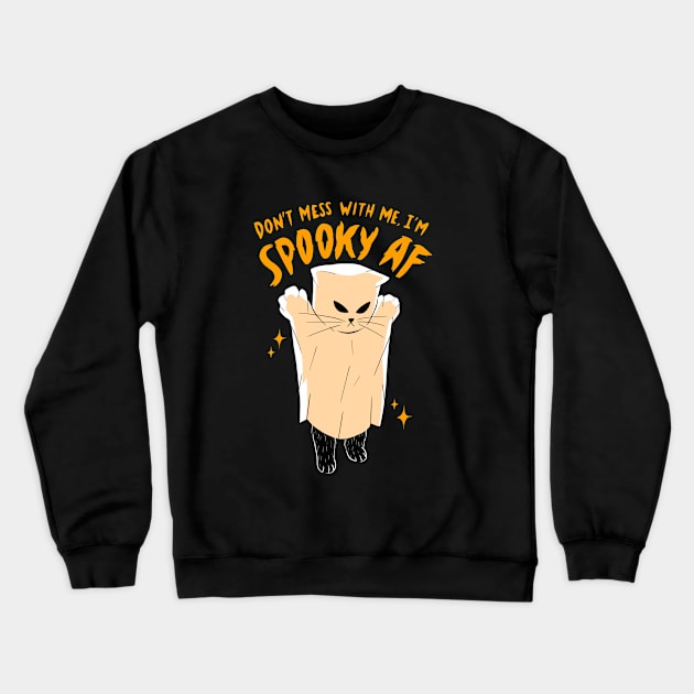 Spooky Kitty Crewneck Sweatshirt by SusDraws